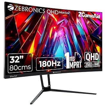 ZEBRONICS N32A 32" QHD 180Hz Curved Gaming Monitor