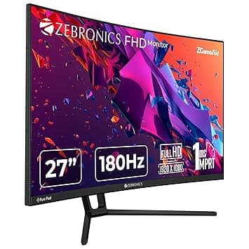 ZEBRONICS N27B 27" FHD 180Hz Curved Gaming Monitor