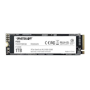 Patriot Memory P300 1TB M.2 NVMe PCIe Gen3x4 SSD (P300P1TBM28)